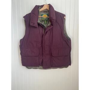 Cabelas Premiere Northern Goose Down Fill Vest Mens Large Burgundy Hunt Camp
